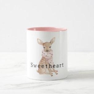 Sweet Cream Raccoon Heart Donut Mug
