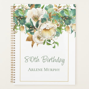 Sweet Cream Roses 80th Birthday Planner