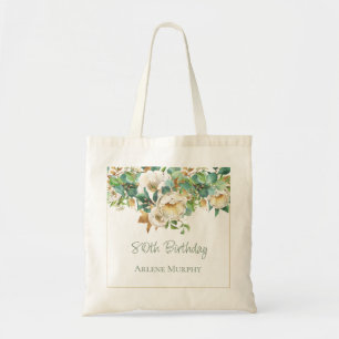 Sweet Cream Roses 80th Birthday Tote Bag