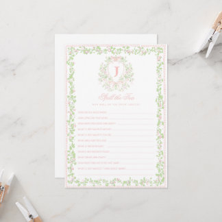 Sweet Crest | Spill the Tea Bridal Shower Game  Invitation