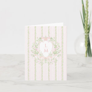 Sweet Crest w/ Blush Pink Bow Note Card