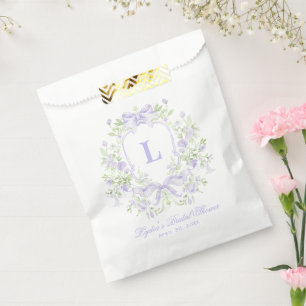 Sweet Crest w/ Lavender Bows Bridal Shower Favour Bags