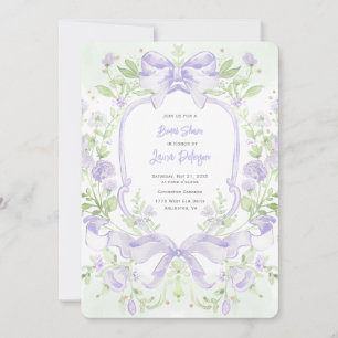 Sweet Crest w/ Lavender Bows Bridal Shower Invitation