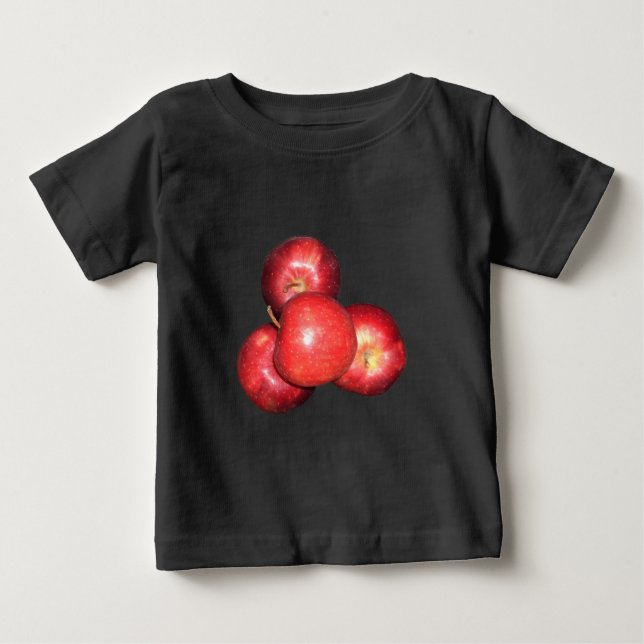 Sweet & Crisp Red Apples - Organic Fruit Print Baby T-Shirt (Front)