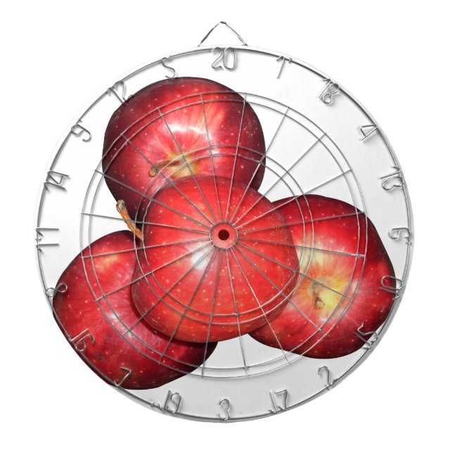 Sweet & Crisp Red Apples - Organic Fruit Print Dartboard (Front)