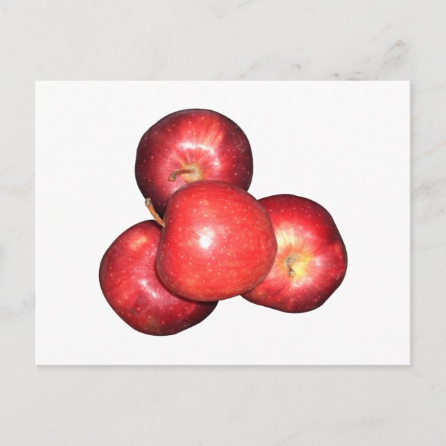 Sweet & Crisp Red Apples - Organic Fruit Print Postcard (Front)