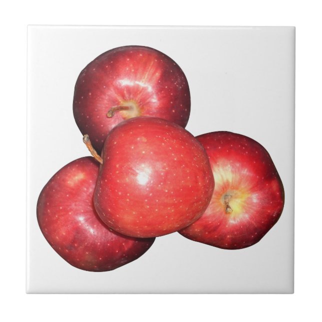 Sweet & Crisp Red Apples - Organic Fruit Print Tile (Front)