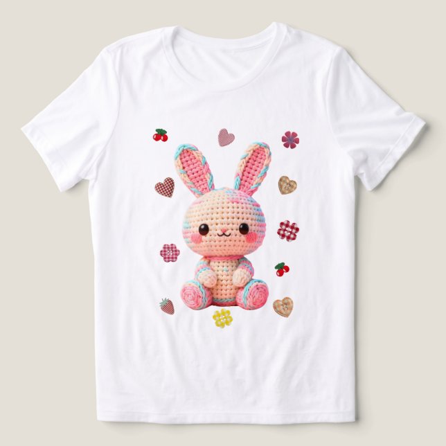 Sweet Crochet Bunny Tri-Blend Shirt (Design Front)