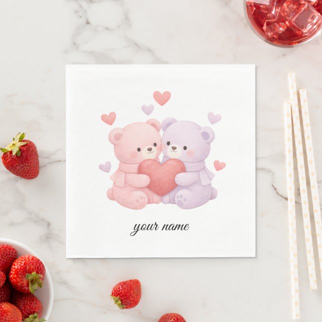 Sweet Cuddly Pairs Napkin (Insitu)