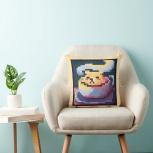 Sweet cup a tea, Pixel Art, pixelart Cushion