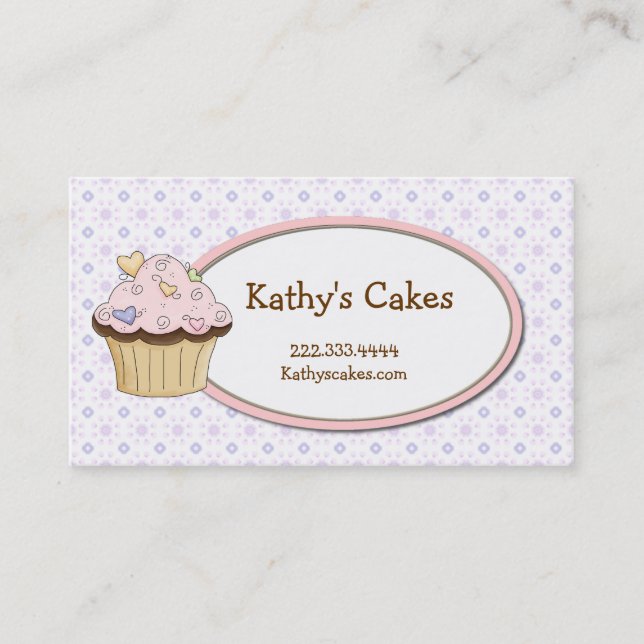 Sweet Cupcake Bakery Business Cards (Front)