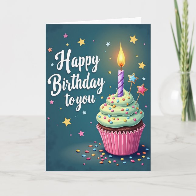Sweet Cupcake Birthday Card (Front)