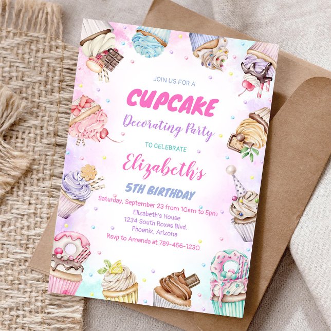 Sweet Cupcake Birthday Party Invitation (Creator Uploaded)