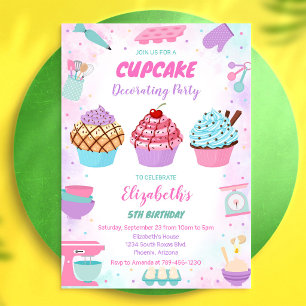 Sweet Cupcake Birthday Party Invitation