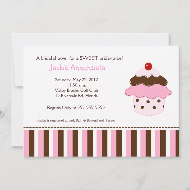 Sweet Cupcake Bridal Shower Invitation (Front)