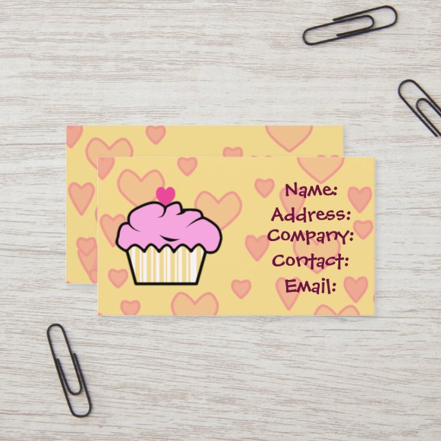 sweet cupcake business Cards (Front/Back In Situ)