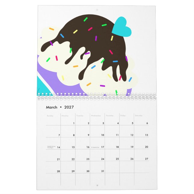Sweet Cupcake Calendar (Mar 2027)
