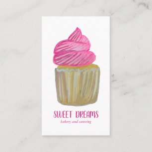 Sweet Cupcake Catering Bakery Pink CUSTOM Business Card
