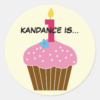 Sweet Cupcake First Birthday Sticker