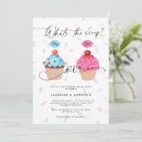 Sweet Cupcake Gender Reveal Party Invitation