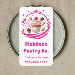 Sweet Cupcake Home Bakery Pastry Chef Modern Pink Business Card