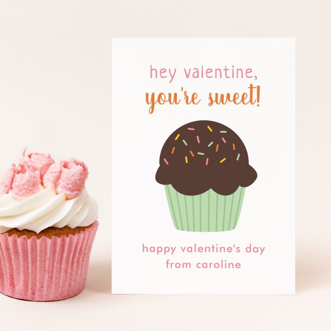 Sweet Cupcake Kids Classroom Valentine's Cards (Creator Uploaded)