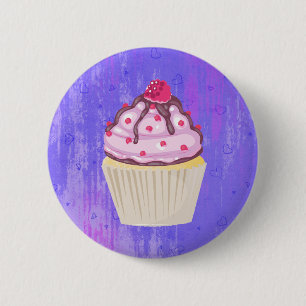 Sweet Cupcake with Raspberry on Top 6 Cm Round Badge