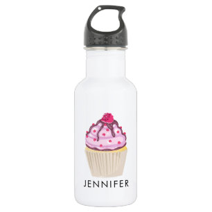 Sweet Cupcake with Raspberry on Top Custom 532 Ml Water Bottle
