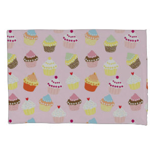 SWEET CUPCAKES CANDY PINK PATTERN PILLOWCASE