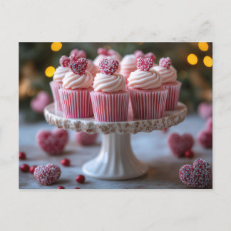 Sweet cupcakes with heart Valentine's Day Postcard