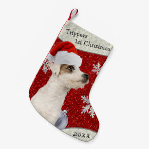 Sweet Customisable Jack Russell Christmas Stocking