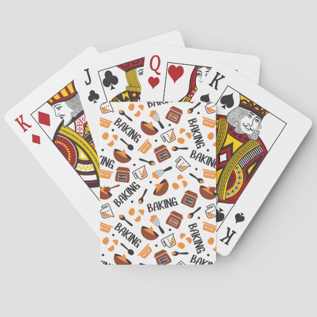 Sweet Cute Baking Art Pattern I Playing Cards (Back)