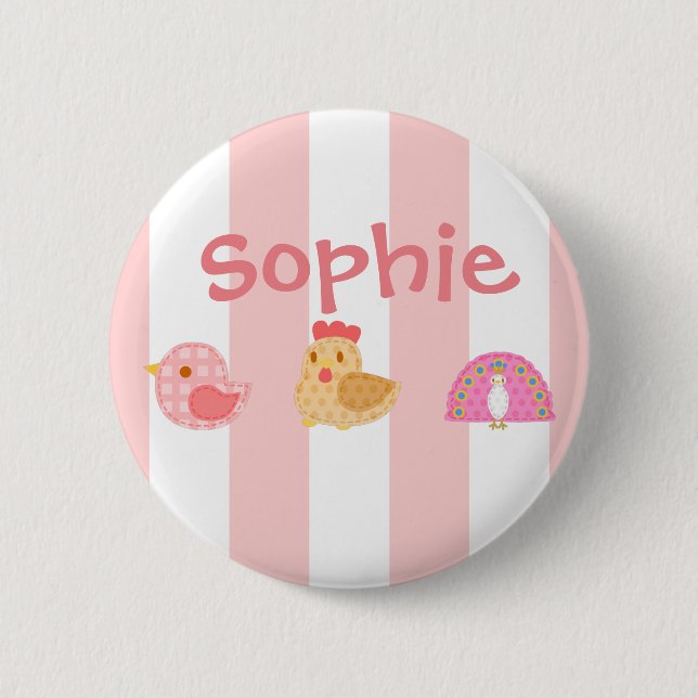 Sweet Cute Birds 6 Cm Round Badge (Front)