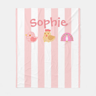 Sweet Cute Birds Fleece Blanket