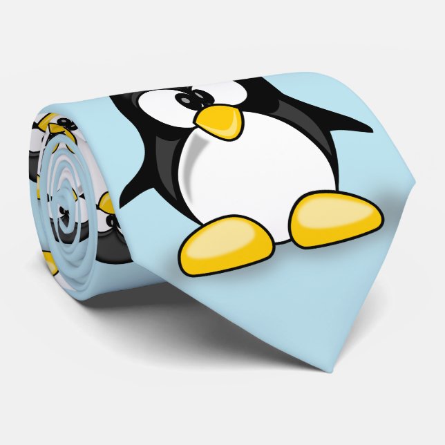 sweet cute cartoon penguin tie (Rolled)