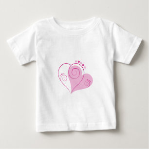 Sweet Cute Happy Valentine Love Hearts Soft Pink Baby T-Shirt