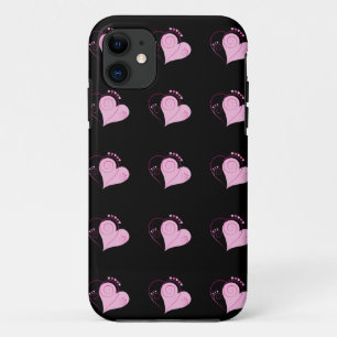 Sweet Cute Happy Valentine Love Hearts Soft Pink Case-Mate iPhone Case