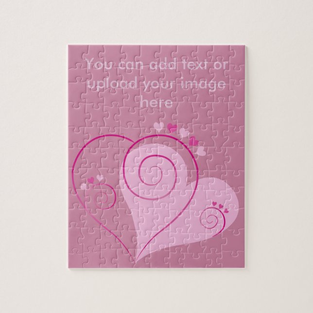 Sweet Cute Happy Valentine Love Hearts Soft Pink Jigsaw Puzzle (Vertical)