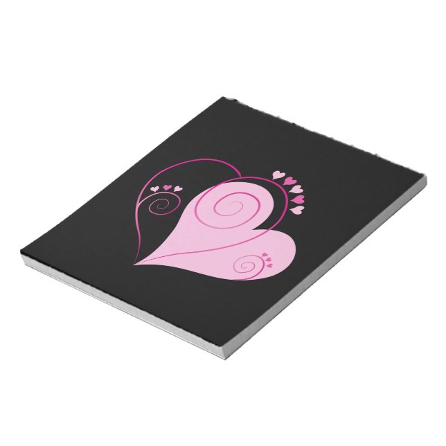Sweet Cute Happy Valentine Love Hearts Soft Pink Notepad (Rotated)