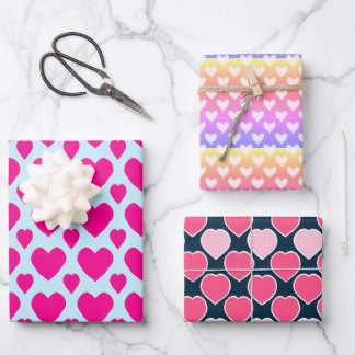 Sweet Cute Hearts Love Valentine's Day Pattern Wrapping Paper Sheet