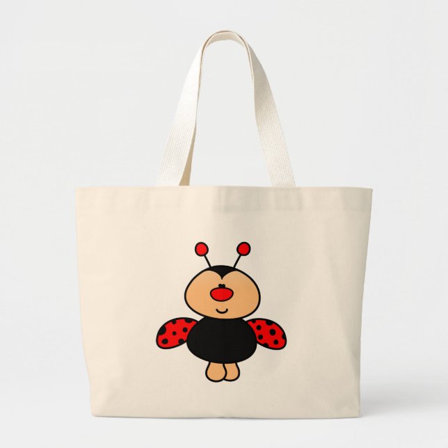 sweet cute ladybug large tote bag (Front)