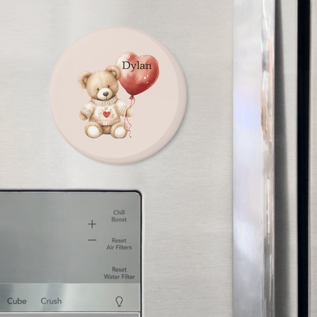Sweet Cute Teddy Bear Heart  Magnet (In Situ (Fridge))