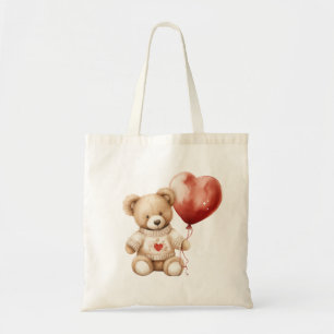 Sweet Cute Teddy Bear Heart  Tote Bag