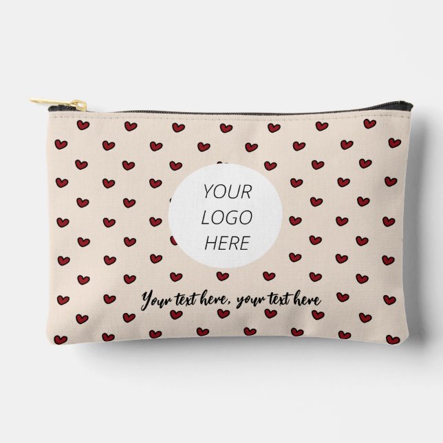 Sweet Cute Trendy Business Logo Company Corporate Accessory Pouch (Front)