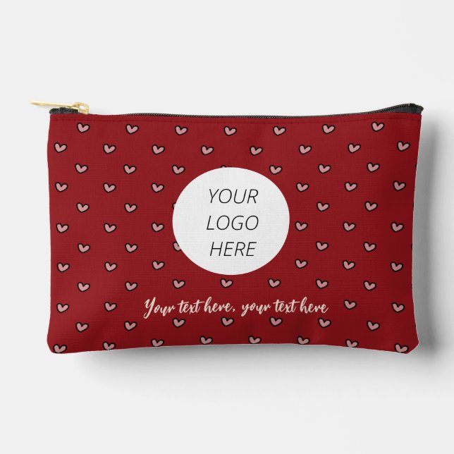 Sweet Cute Trendy Business Logo Company Corporate Accessory Pouch (Front)