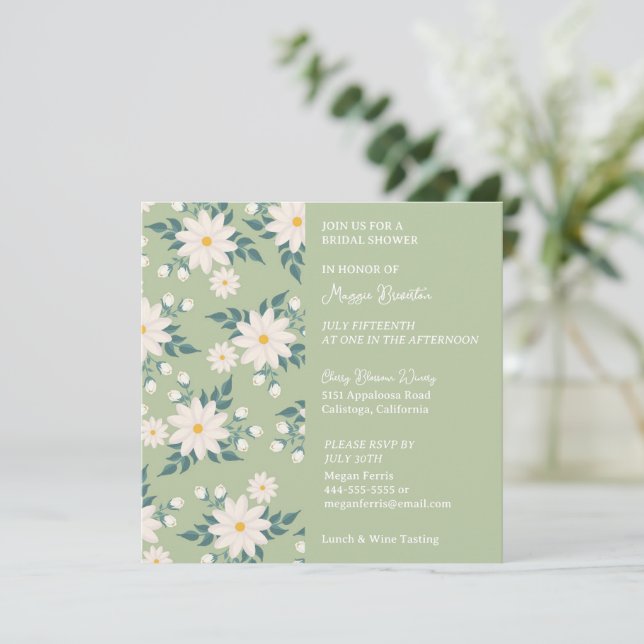 Sweet Daisies Bridal Shower Invitation (Standing Front)