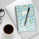 Sweet Daisies Pattern Personalised<br><div class="desc">Pretty daisies on a light blue background pattern.</div>