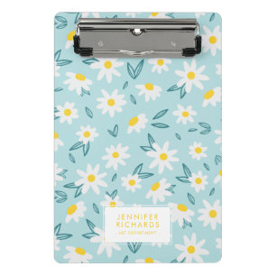 Sweet Daisies Pattern Personalised Mini Clipboard