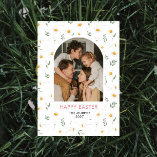 Sweet Daisy Arch Family Easter Photo  Holiday Card