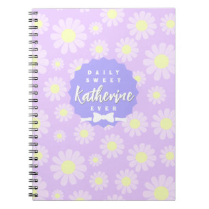 Sweet Daisy Baby Pastel Purple Yellow Notebook